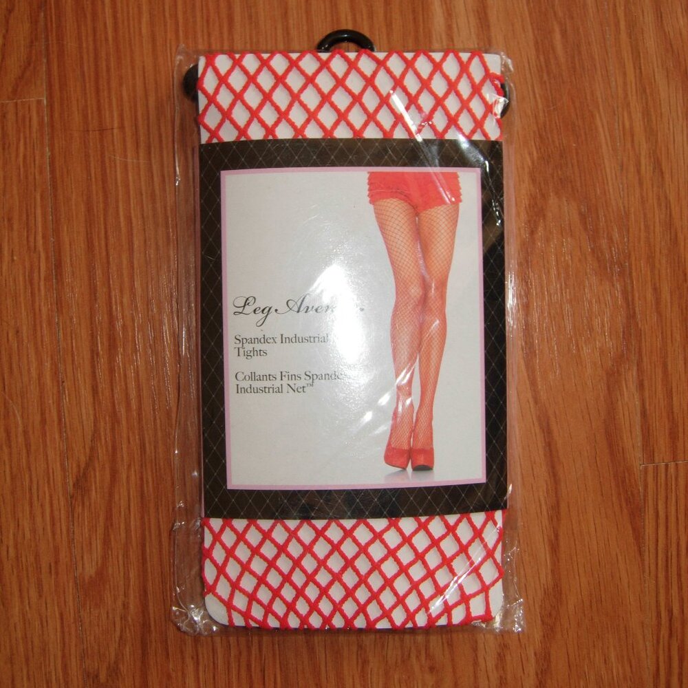 Leg Avenue Red Fish Net Tights OS